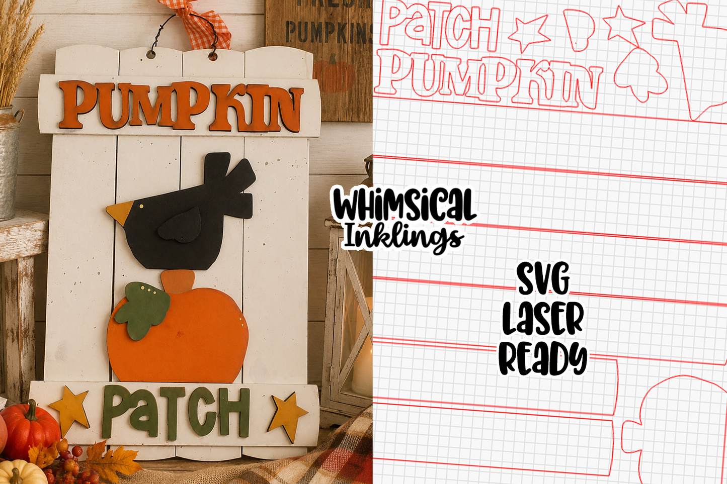 Pumpkin Patch Sign Laser SVG