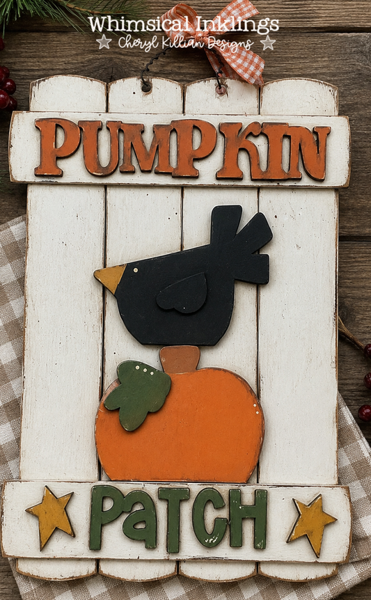 Pumpkin Patch Crow Sign Laser SVG| Fall Laser SVG