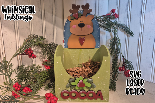 Reindeer Cocoa Box SVG