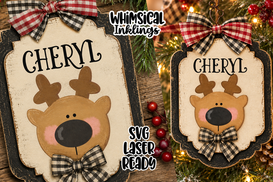 Reindeer Face Ornament Laser SVG| Christmas SVG