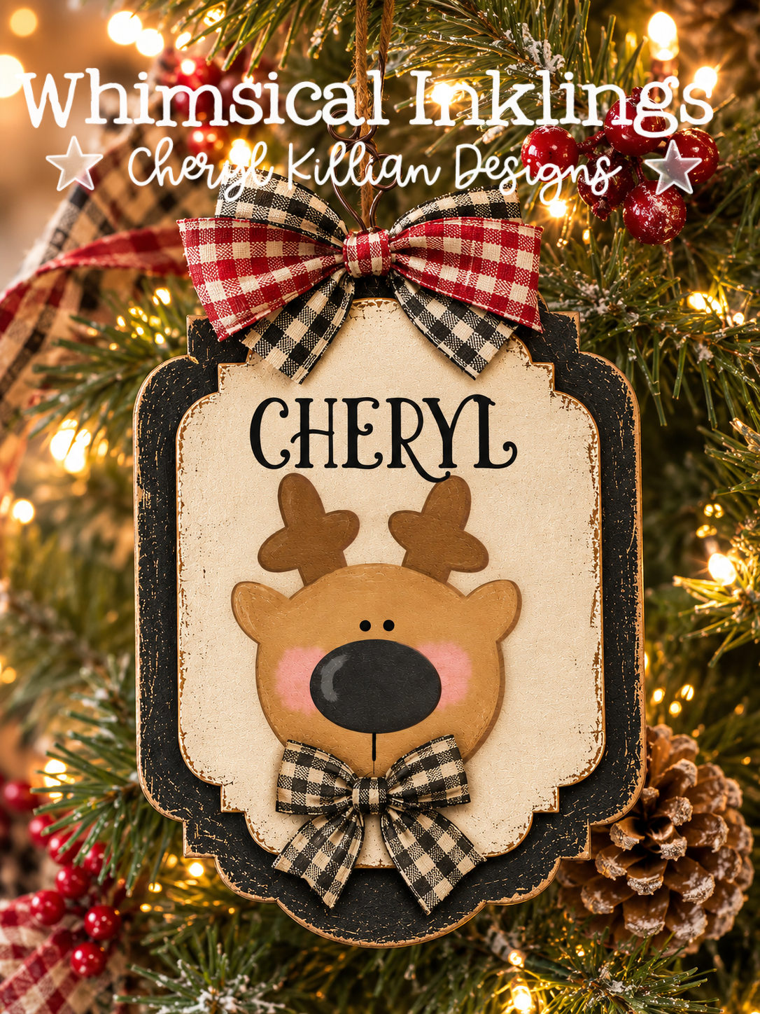 Reindeer Face Ornament Laser SVG| Christmas SVG