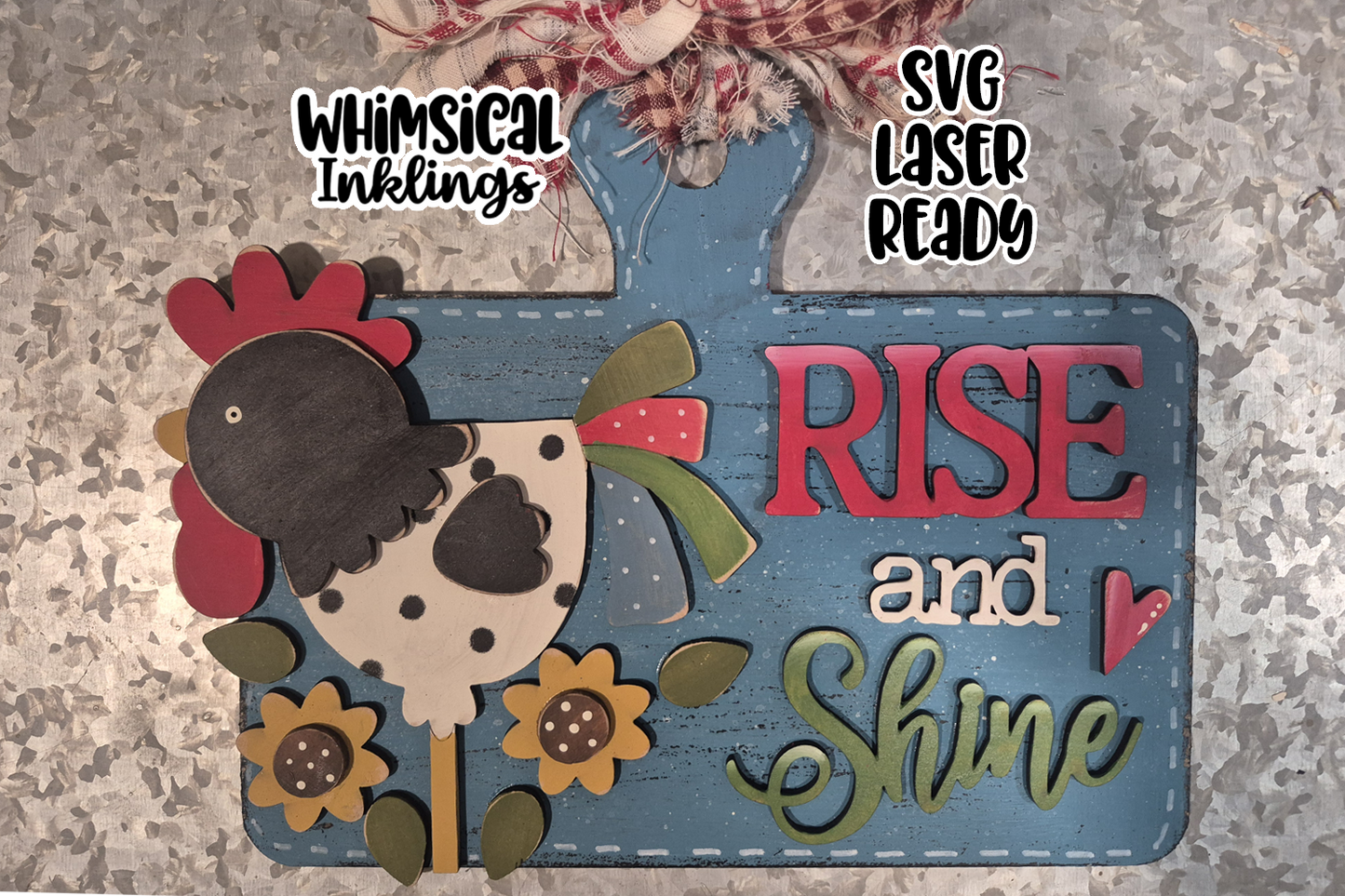 Rise and Shine Sunflower Rooster Laser SVG