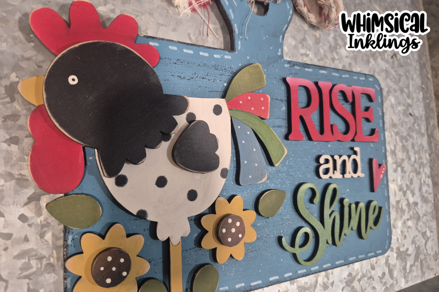 Rise and Shine Sunflower Rooster Laser SVG