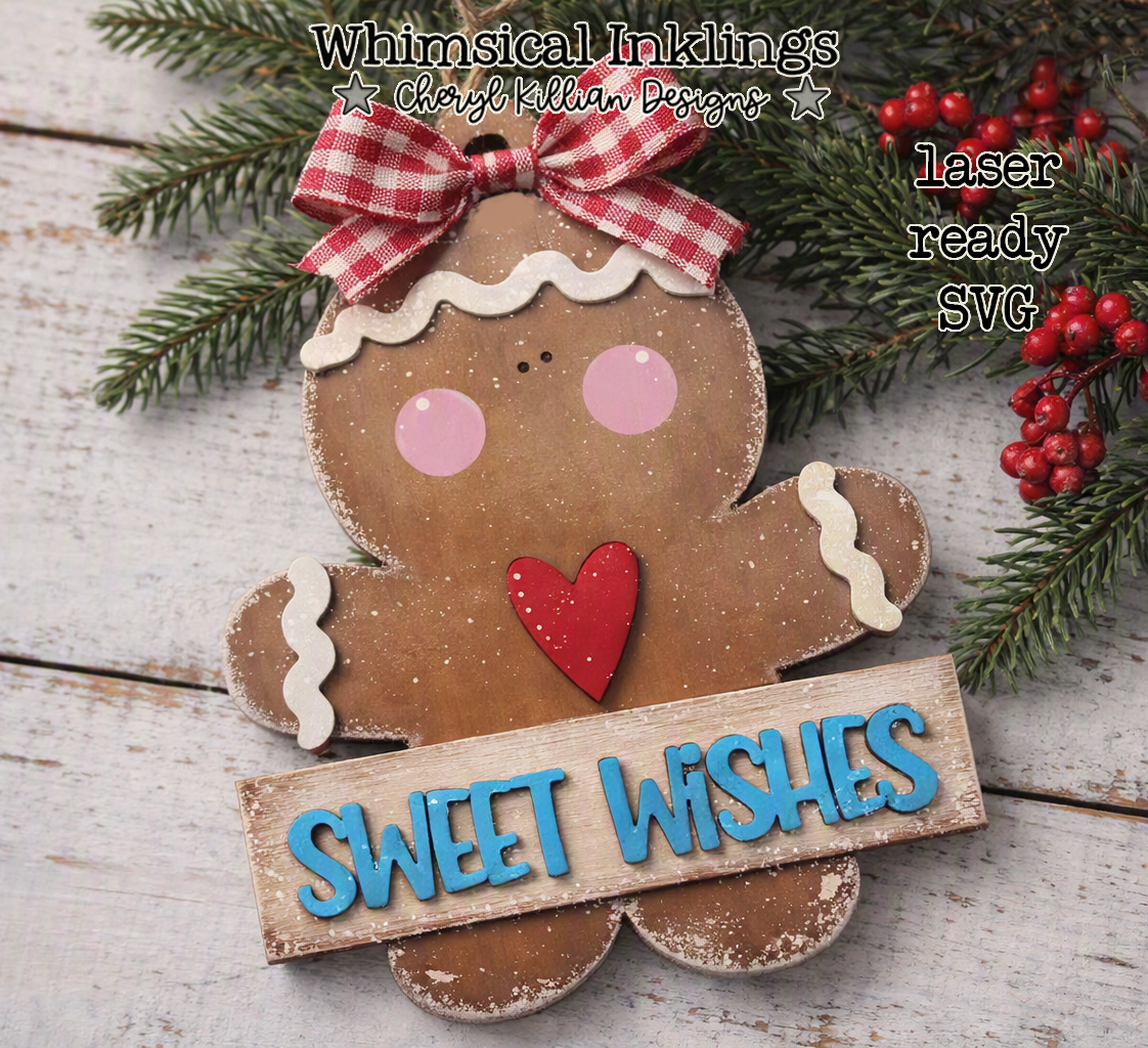 Rolling Pin Gingerbread Laser SVG| Christmas Laser SVG