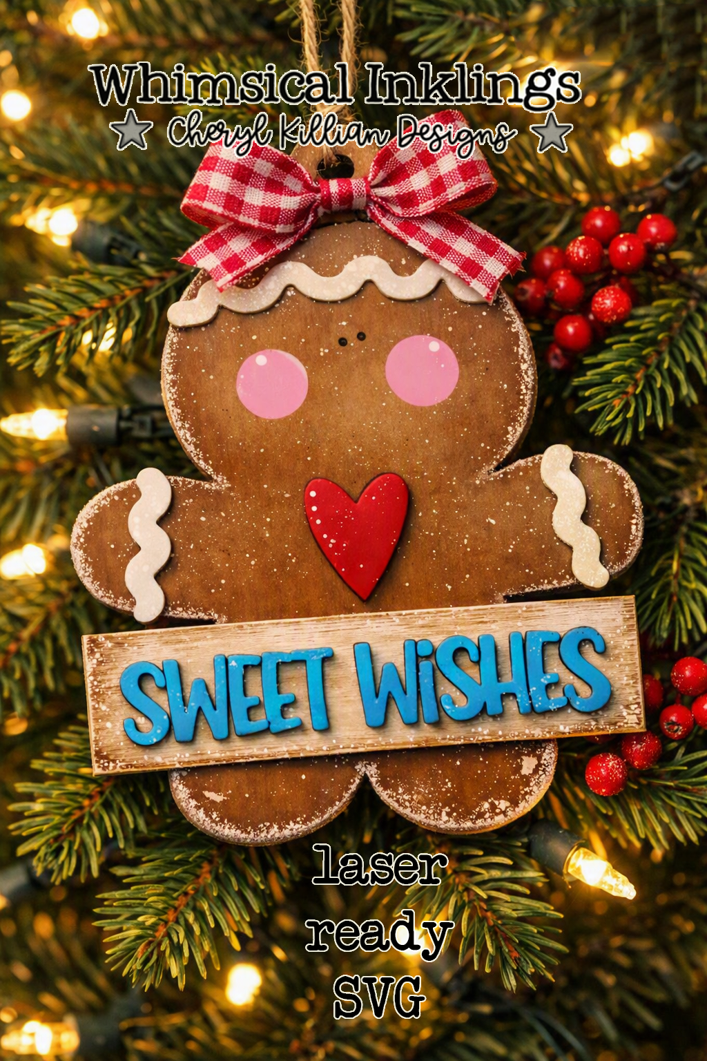 Rolling Pin Gingerbread Laser SVG| Christmas Laser SVG