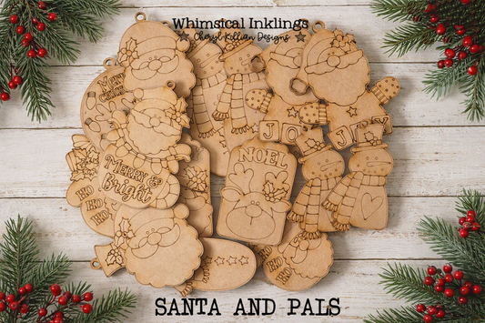 Santa and Pals DIY Ornament Set