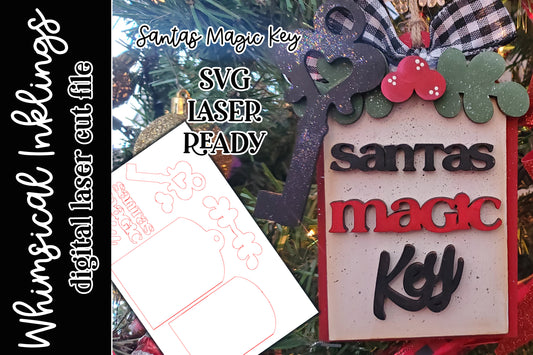 Santas Magic Key Ornament Laser SVG