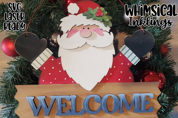 Santa Welcome Sign Laser SVG – Whimsical Inklings