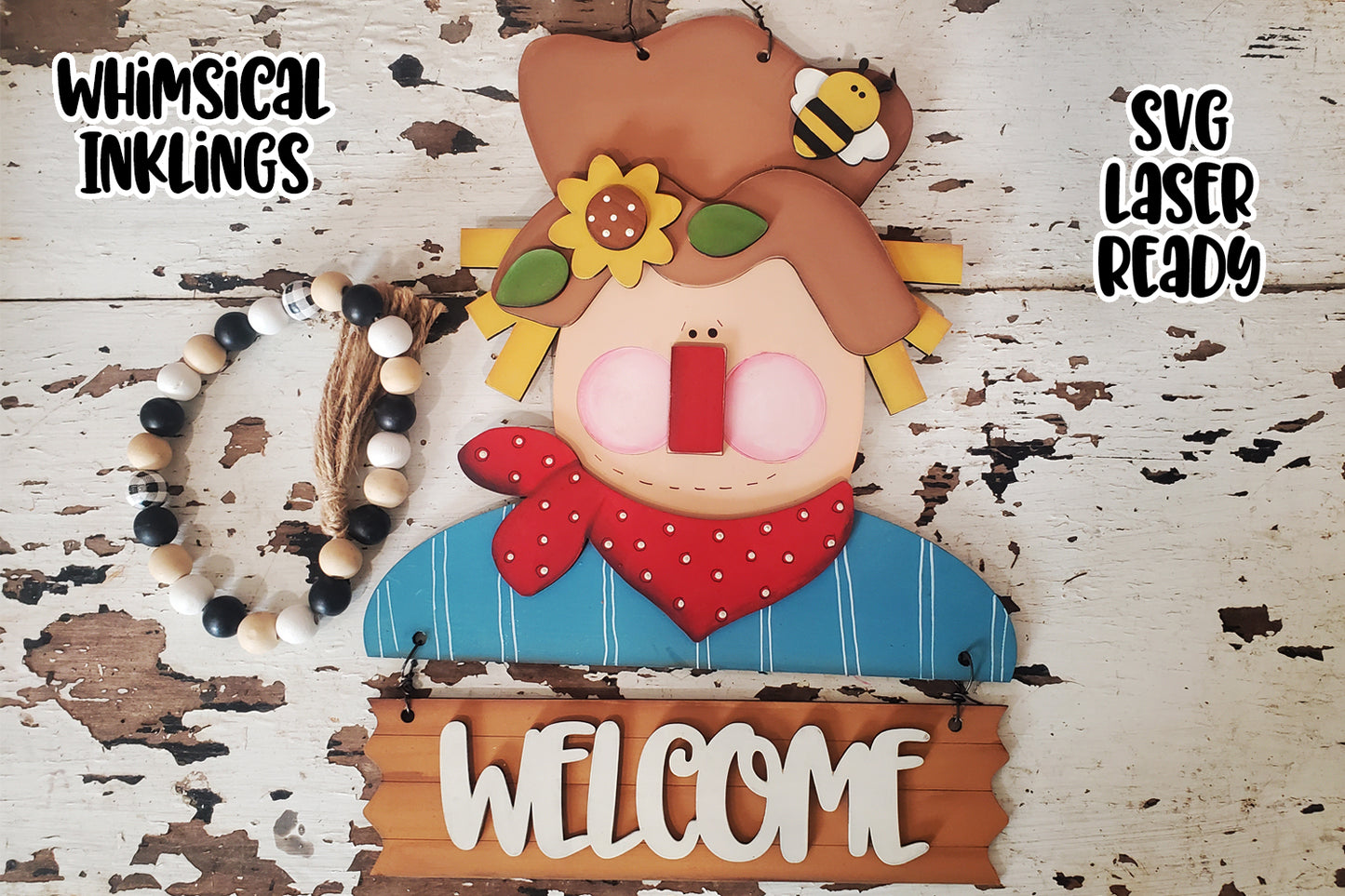 Scarecrow Welcome Sign DIY Wood Kit| Scarecrow Wood Kit