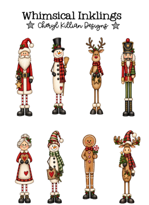 Silly Christmas Character Sticker pack| Christmas stickers