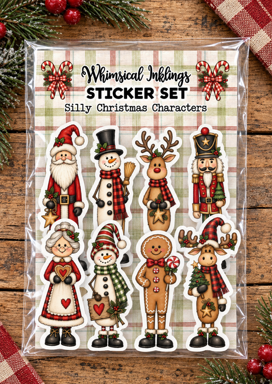 Silly Christmas Character Sticker pack| Christmas stickers