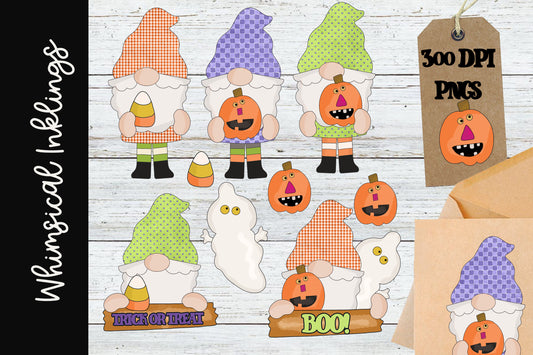 Silly Halloween Gnomes Clipart| Halloween Gnome Clipart| Halloween Sublimation