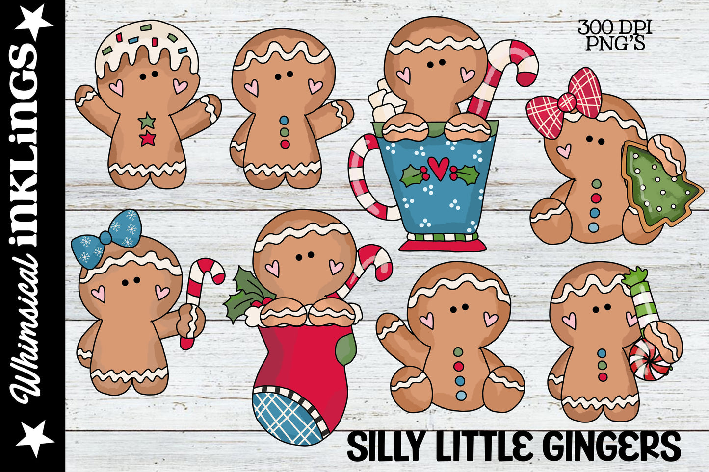 Silly Little Gingers Clipart| Christmas Sublimation