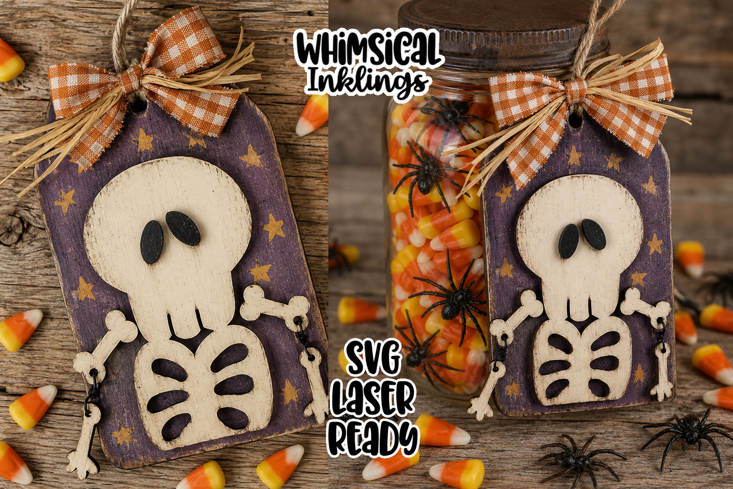 Silly Skeleton Tag Laser SVG| Halloween laser SVG
