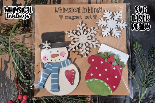 Silly Snowman Magnets Laser SVG