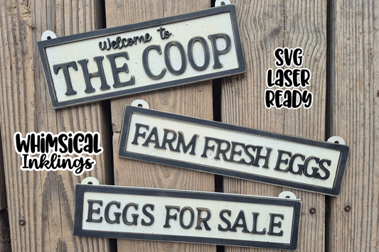 Simple Chicken Coop Signs Laser SVG's