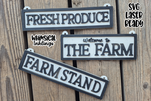 Simple Farm Stand Signs Laser SVG's