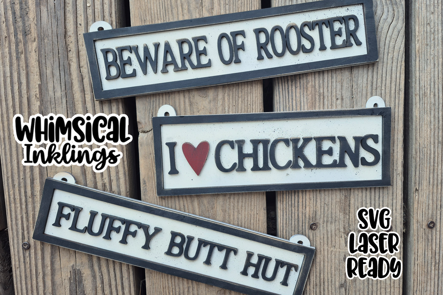 Simple I Love Chickens Signs Laser SVG's