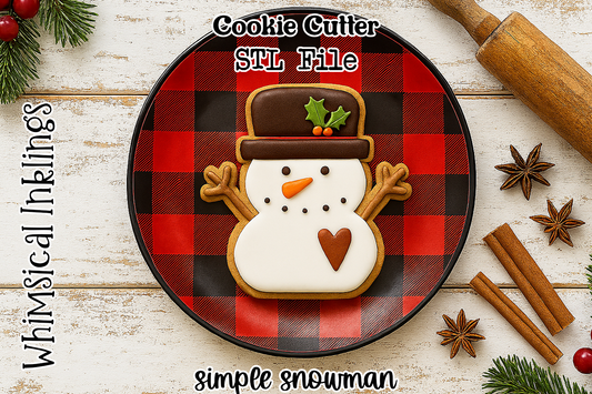 Simple Snowman Cookie Cutter STL File