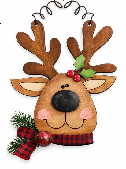 Happy Reindeer Ornament DIY Wood kit