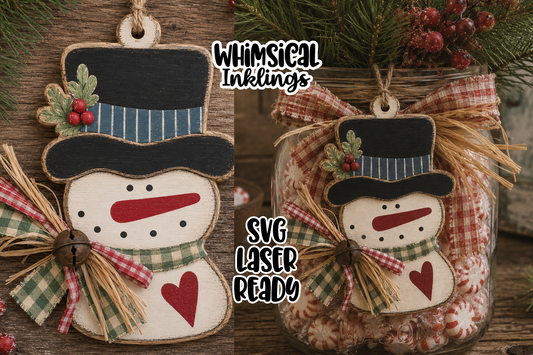 Snow Buddy Ornament Laser SVG| Christmas Laser SVG