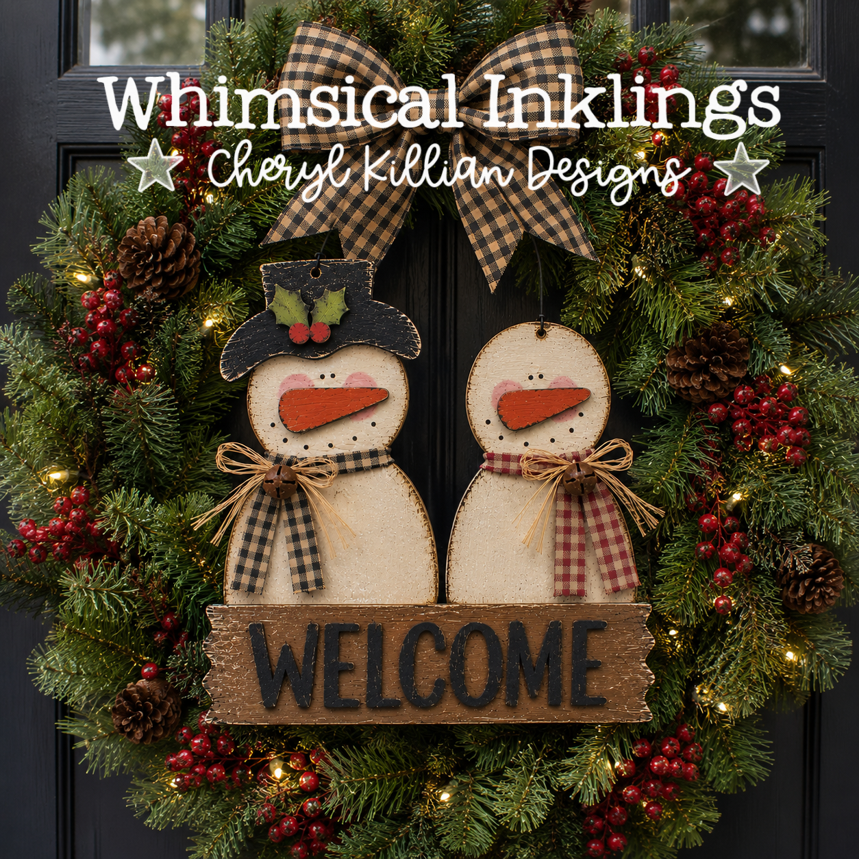 Snow Couple Welcome Sign Laser SVG| Winter SVG