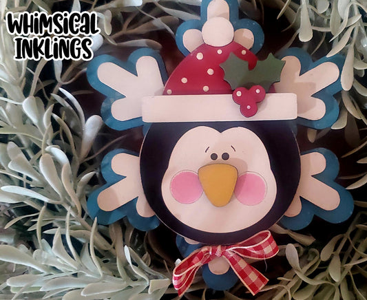 Snowflake Penguin Ornament DIY Wood Kit