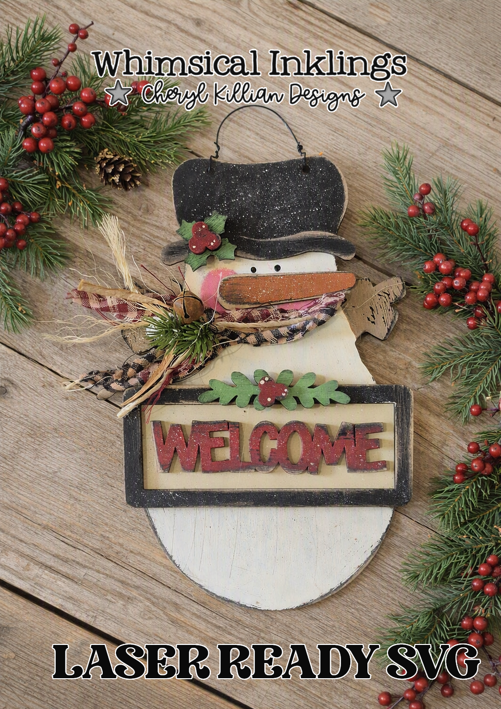 Mr. Snowguy Welcome Laser SAVG| Christmas Laser SVG