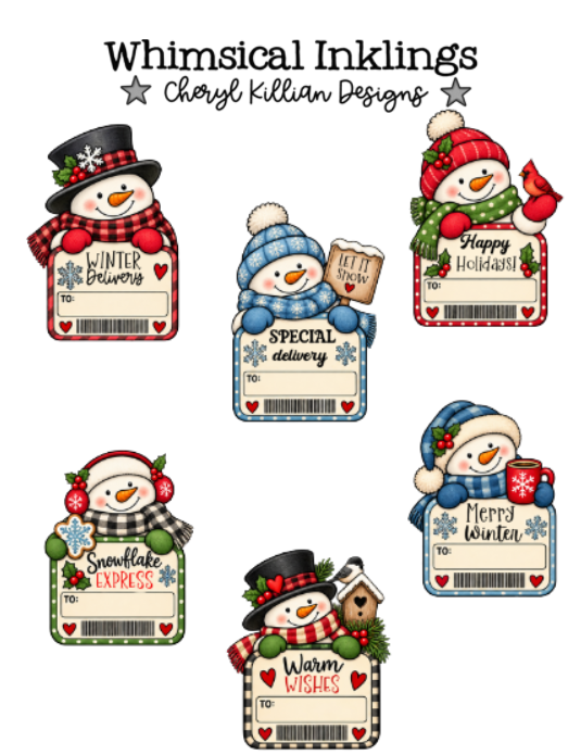 Snowman Shipping Labels Pack| Winter Stickers