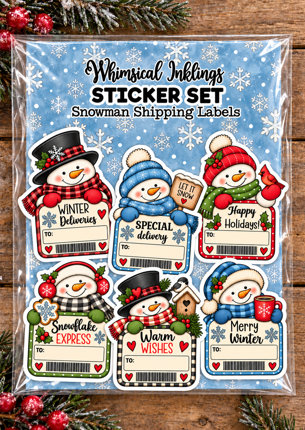 Snowman Shipping labels Sheet| Snowman Printables