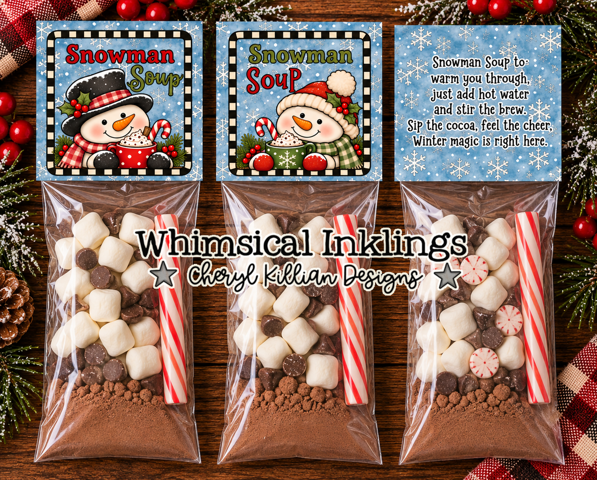 Snowman Soup Bag Toppers