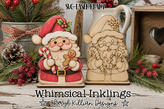 Standing Santa Laser SVG Version and Mod Podge Version| Laser SVG