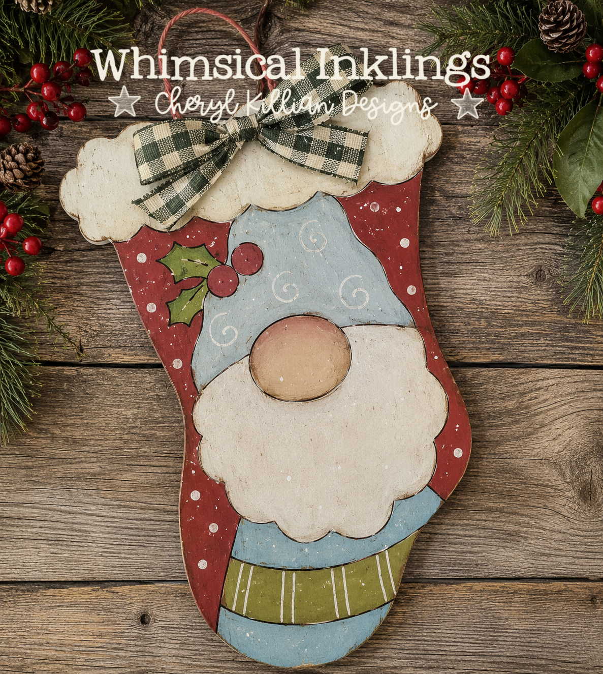 Stocking Gnome Ornament Laser SVG| Christmas Laser SVG