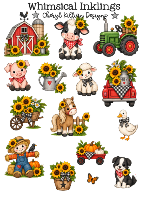 Sunflower farm Sticker Pack| Farm Stickers