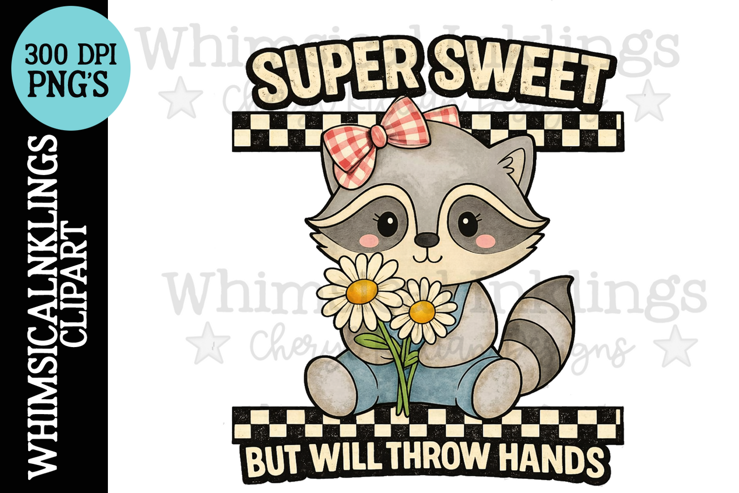 Super Sweet Raccoon DTF Design