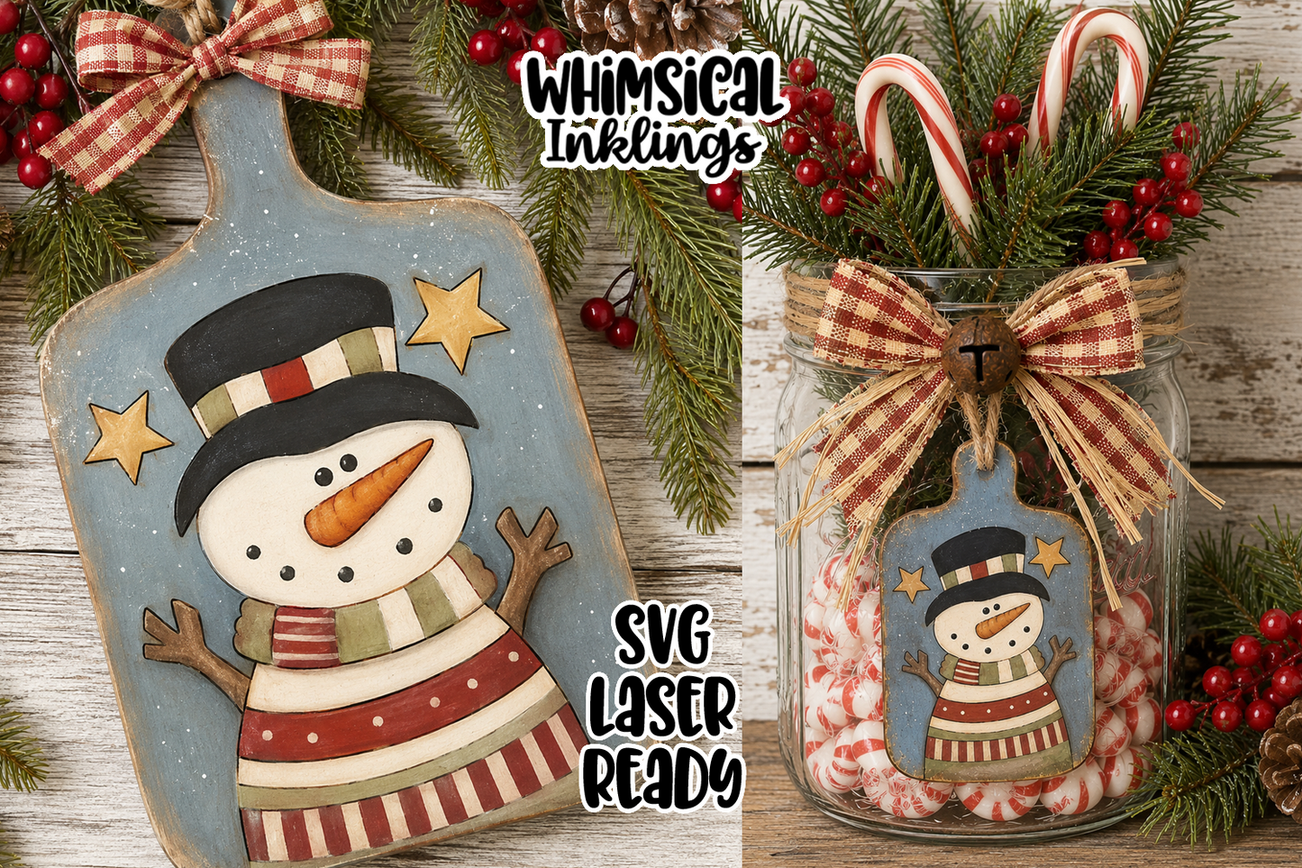 Sweater Snowman Ornament Laser SVG