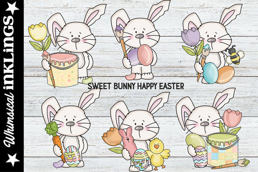 Sweet Bunny Happy Easter Sublimation Clipart