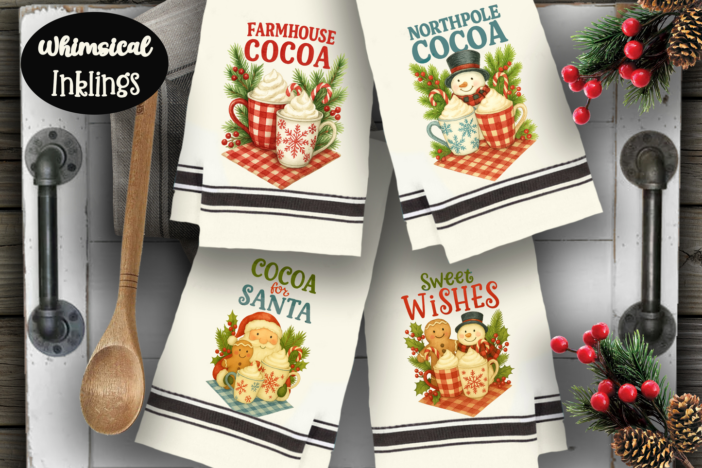Sweet Christmas Cocoa Sublimation/DTF Clipart Set