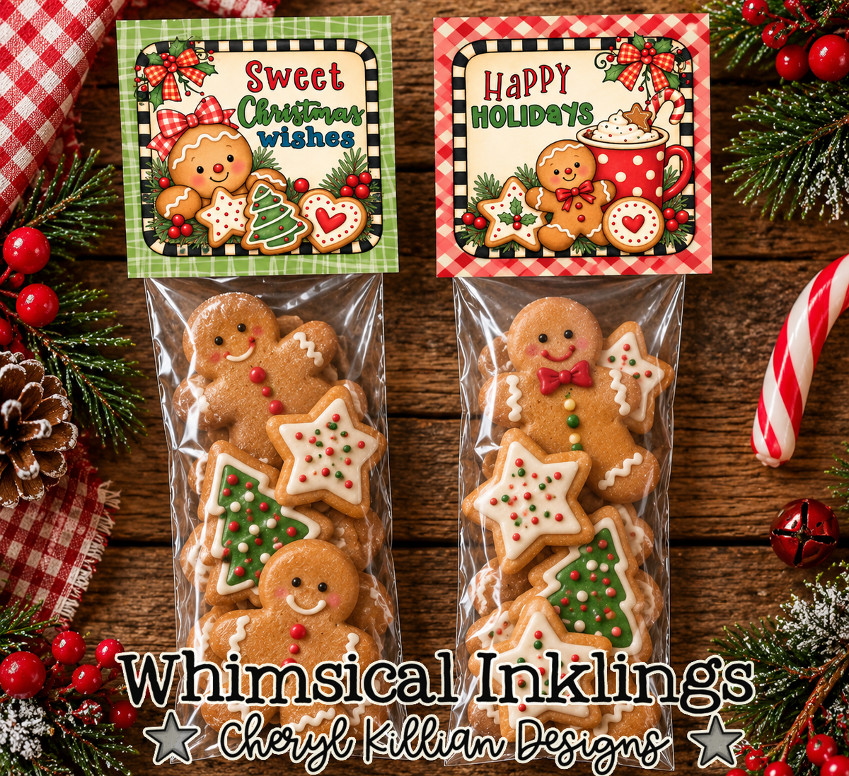 Sweet Wishes Gingerbread Bag Toppers
