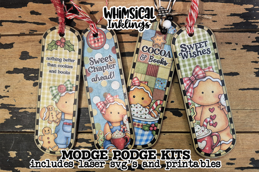 Sweet Gingerbread Bookmark Laser SVG and Printables for Modge Podge| laser SVG