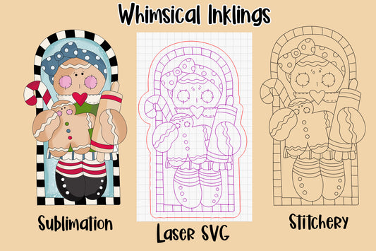 Sweet Gingerbread Laser SVG| Stitchery| Sublimation