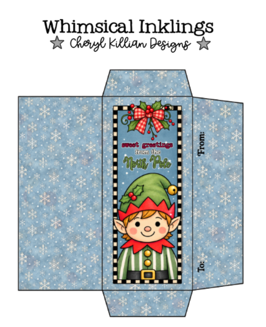 Sweet Greetings Elf Candy Bar Wrapper