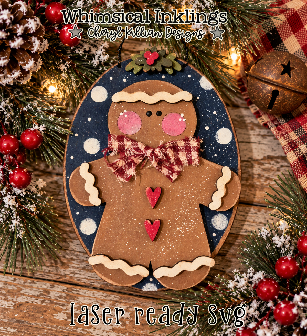 Sweet Little Ginger Ornament Laser SVG| Christmas Laser SVG
