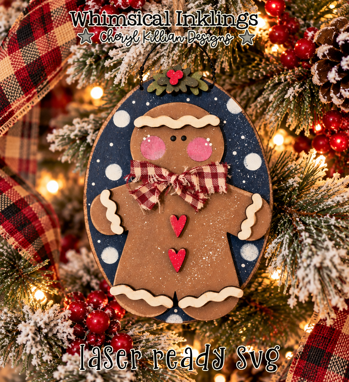 Sweet Little Ginger Ornament Laser SVG| Christmas Laser SVG