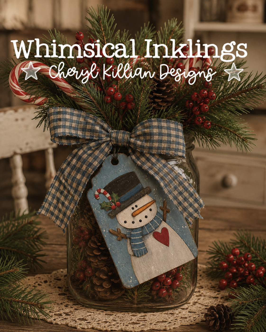 sweet Snowman Tag Laser SVG| Christmas Laser SVG