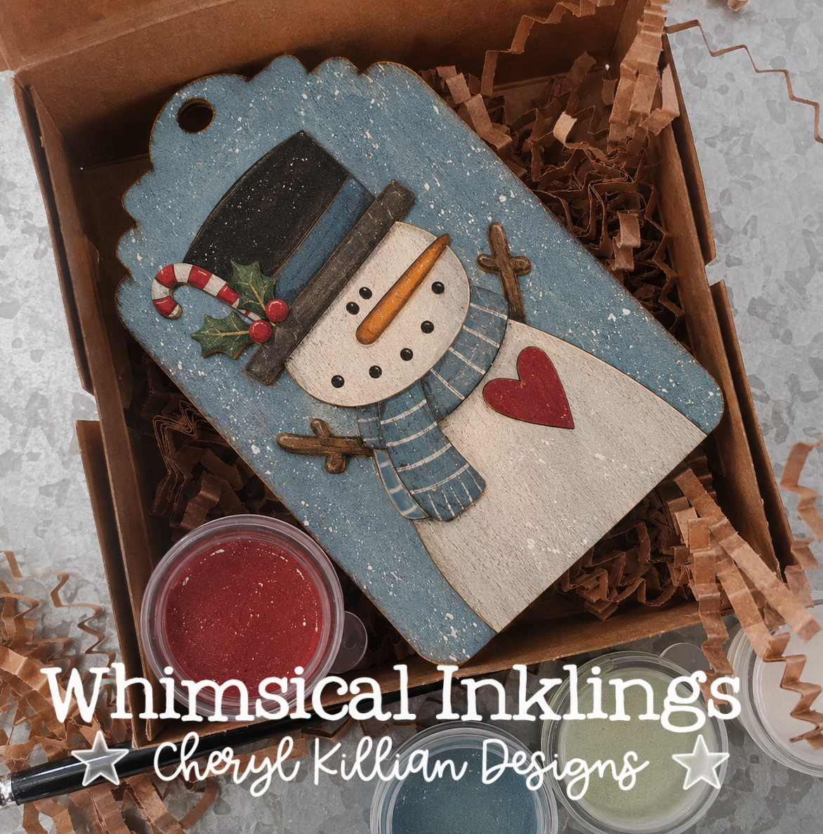 sweet Snowman Tag Laser SVG| Christmas Laser SVG