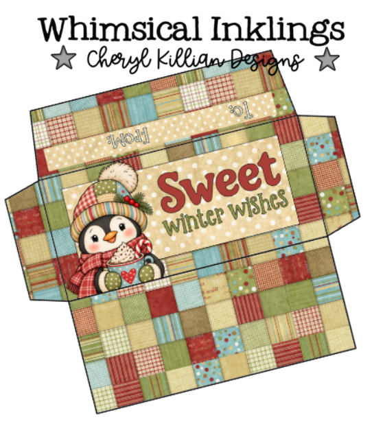 Sweet Winter Wishes Penguin Candy Bar Wrapper