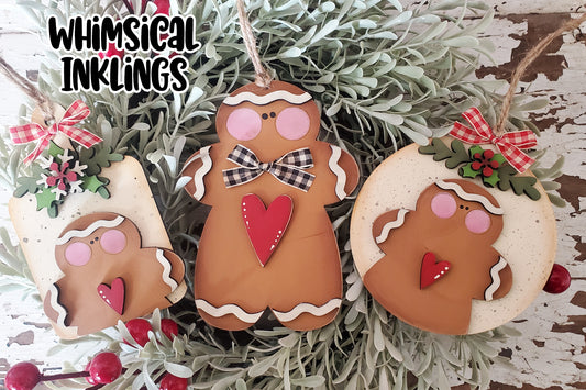 Sweet Wishes Ginger Ornament Set DIY Wood Kit