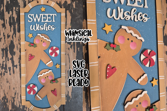Sweet Wishes Prim Ginger Sign Laser SVG