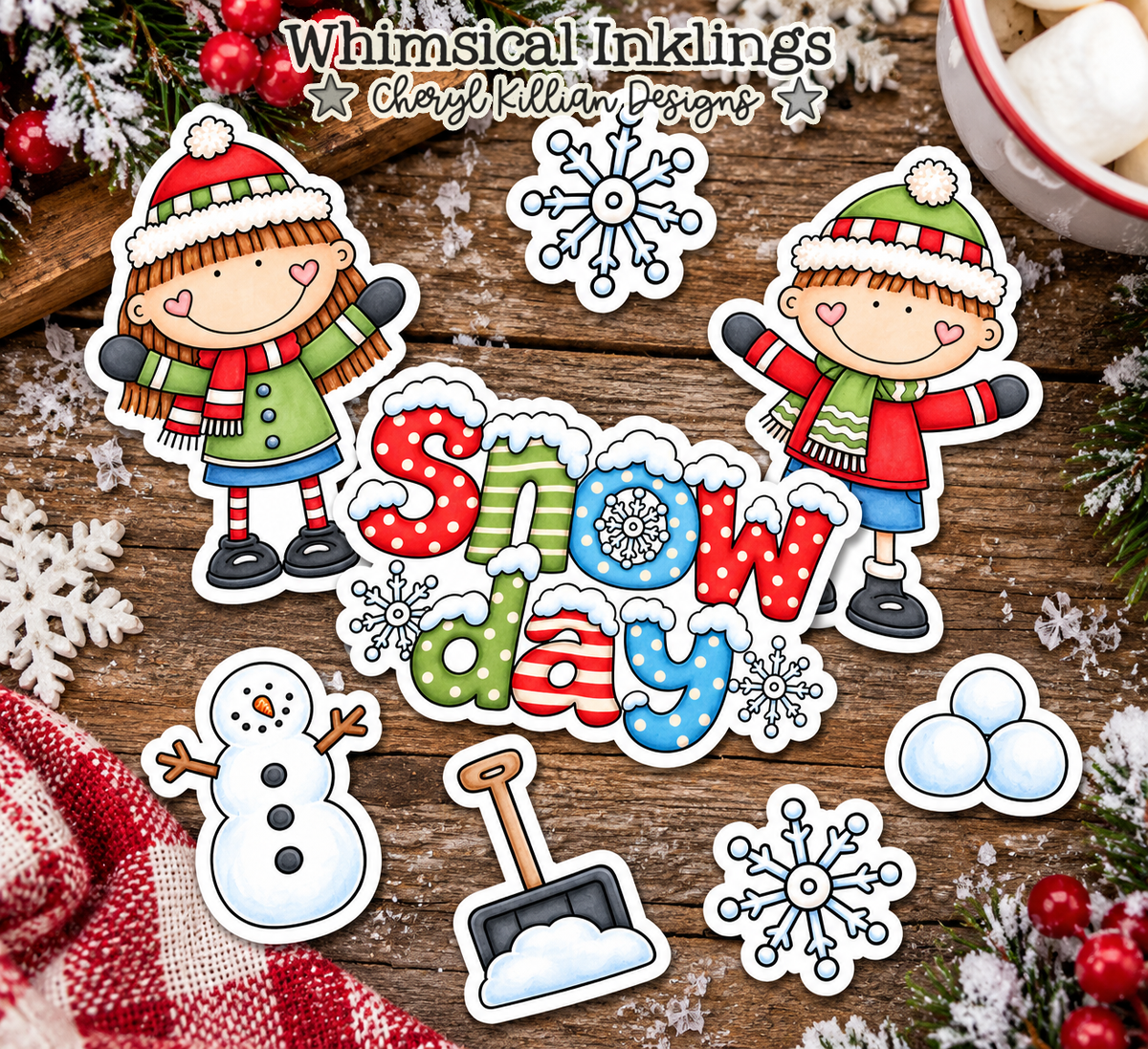 Sweetie Kids Clipart and Sticker Printables